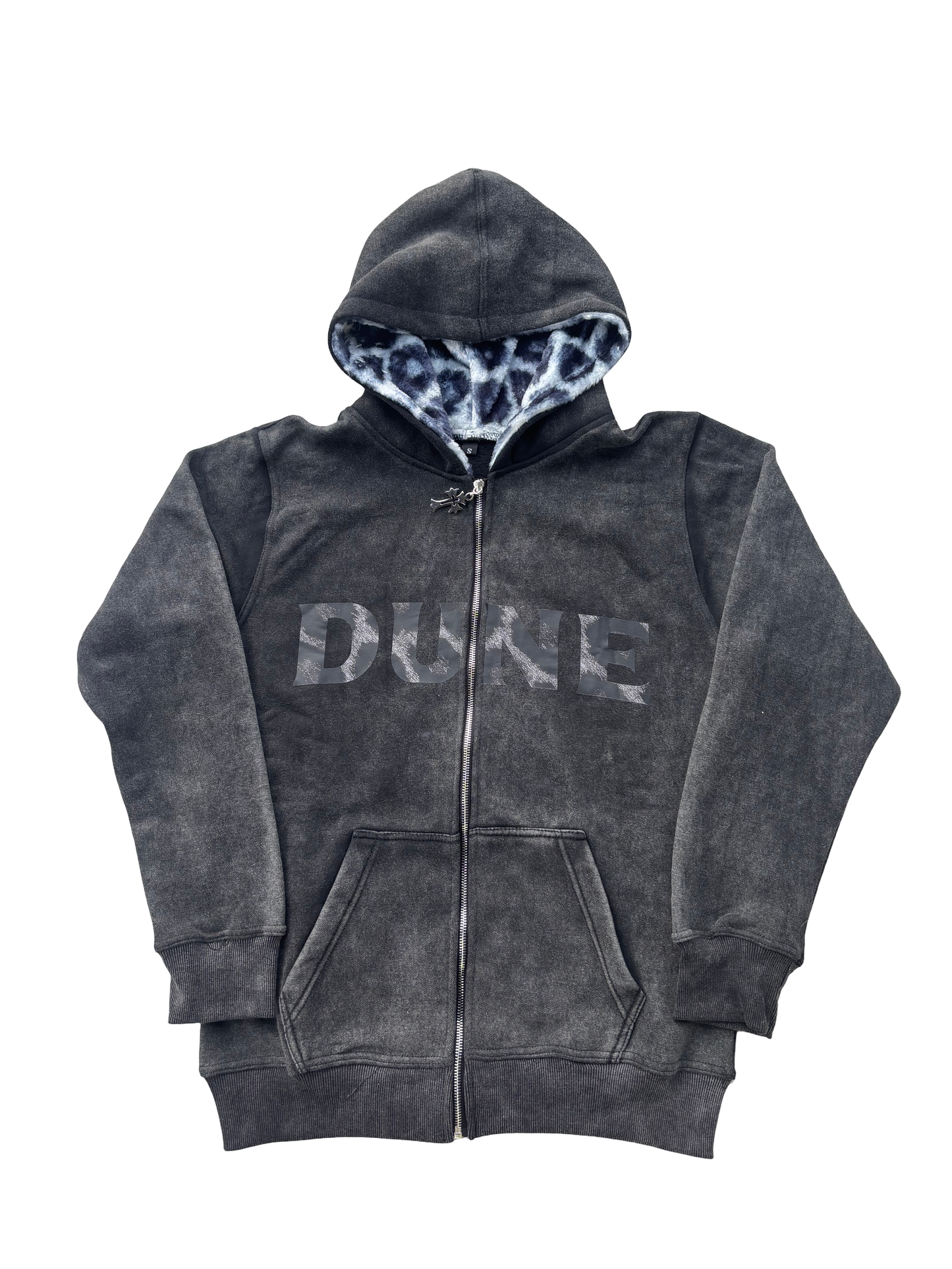 Leopard Sherpa Zip-Up Hoodie